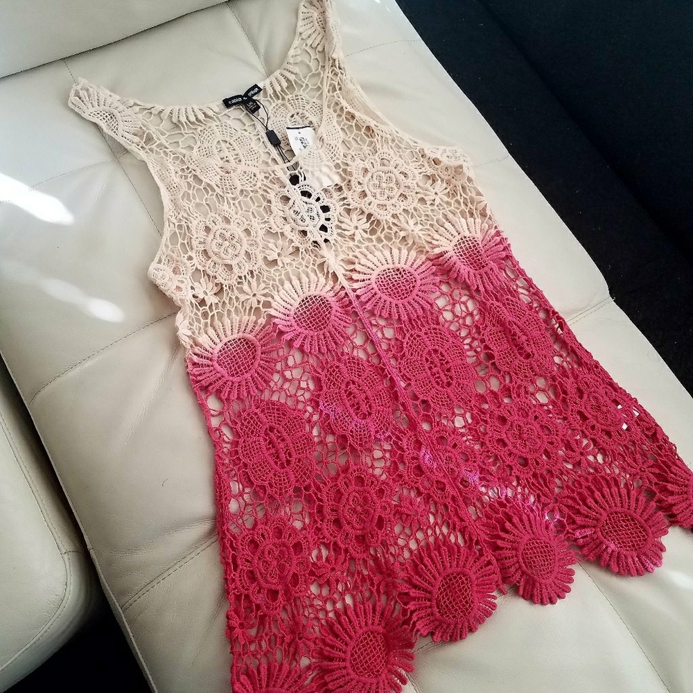 Best beach swimsuit cover up... crochet style. Used once. No longer with tags.